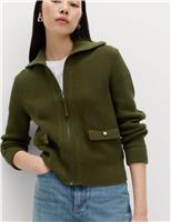 Cotton Rich Pocket Detail Knitted Jacket