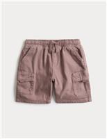 M&S Cotton Rich Cargo Shorts (2-8 Yrs) Truffle