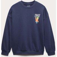 M&S Cotton Rich Stumble Guys Graphic Sweatshirt (6-16 Yrs) Navy