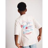 M&S Pure Cotton Graphic T-Shirt (6-16 Yrs) White