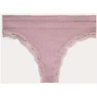 M&S 2 Pack Jasmine Lace Trim Seamless Thongs Praline