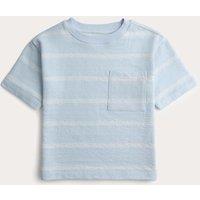 M&S Pure Cotton Striped Textured T-Shirt (2-8 Yrs) Blue Mix