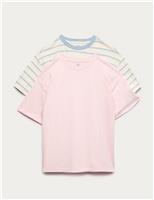 2pk Pure Cotton Striped T-Shirts (6-16 Yrs)