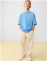 M&S Relaxed Cotton Rich Lightweight Trousers (6-16 Yrs) Khaki