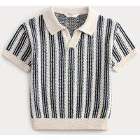 M&S Cotton Rich Striped Knitted Top (2-10 Yrs) Navy Mix