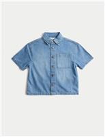 M&S Pure Cotton Denim Shirt (2-8 Yrs) Denim