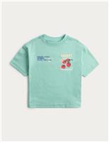M&S Pure Cotton Graphic T-Shirt (2-8 Yrs) Green