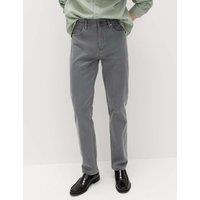 M&S Straight Fit Textured 5 Pocket Jeans Grey