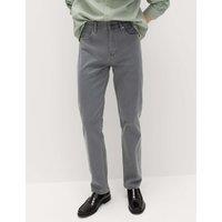M&S Straight Fit Textured 5 Pocket Jeans Grey