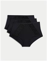 M&S 3pk Amelia Lace Full Briefs Cool Pink