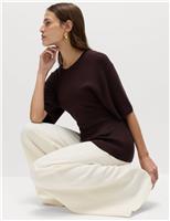 Crew Neck Waisted Slim Fit Knitted Top