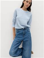 Cotton Rich Pointelle Scallop Edge Jumper