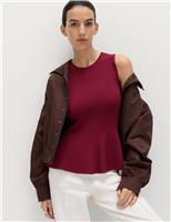 Ribbed Peplum Knitted Vest