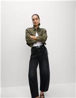 M&S Mid Rise Barrel Jeans Grey