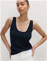 Tipped Detail Fitted Knitted Vest