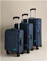 Set of 3 Seville 4 Wheel Soft Suitcases