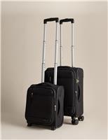 M&S Set of 2 Seville 4 Wheel Soft Suitcases Navy