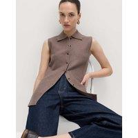 M&S Soft Touch Longline Knitted Waistcoat Nutmeg