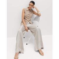 M&S Soft Touch Longline Knitted Waistcoat Cappuccino
