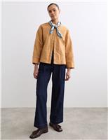 Pure Cotton Embroidered Quilted Jacket