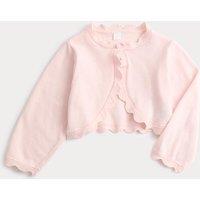 M&S Pure Cotton Scallop Edge Cardigan (0-3 Yrs) Pink