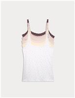 5 Pack Cotton Rich Lace Trim Vests
