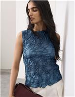 Autograph Lyocell Rich Textured Vest Top Air Force Blue