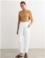 Pure Linen Barrel Leg Trousers