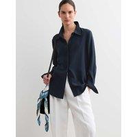 JAEGER Pure Silk Shirt Navy