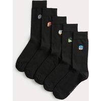 M&S 5 Pack Cool & Fresh Avengers Cotton Rich Socks Black Mix
