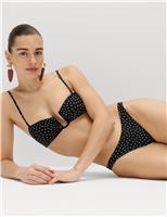 M&S Printed High Leg Bikini Bottoms Black Mix