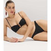 M&S Printed High Leg Bikini Bottoms Black Mix