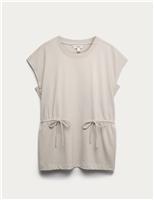 Pure Cotton Tie Waist Oversized T-Shirt