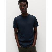 M&S The Utimate Slim Fit Cotton Blend T-Shirt Navy