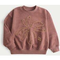 M&S Cotton Rich Embroidered Sweatshirt (2-8 Years) Mocha