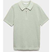 M&S Pure Cotton Waffle Knitted Polo Shirt (6-16 Yrs) Light Khaki