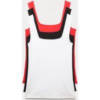 M&S 3 Pack Cotton Rich Square Neck Vest Tops Red Mix