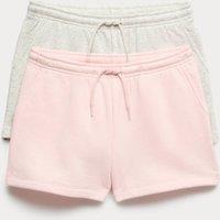 M&S 2 Pack Cotton Rich Jogger Shorts (6-16 Yrs) Grey Mix