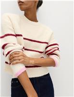 Striped Cropped Jumper With Wool