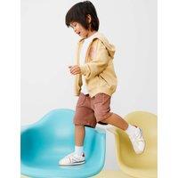 M&S Pure Cotton Jersey Summer Club Shorts (2-8 Yrs) Mocha