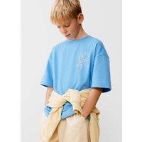 M&S Pure Cotton Embroidered Graphic T-Shirt (6-16 Yrs) Blue