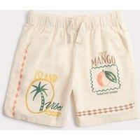 M&S Linen Blend Island Print Shorts (2-8 Yrs) Multi
