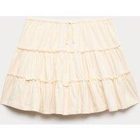 M&S Pure Cotton Tiered Skirt (6-16 Yrs) Ecru