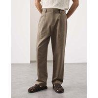 Autograph Relaxed Fit Cotton Linen Blend Trousers Onyx