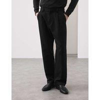 Autograph Relaxed Fit Cotton Linen Blend Trousers Black