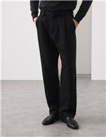 Relaxed Fit Cotton Linen Blend Trousers