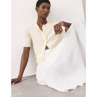 Autograph Pure Cashmere Crew Neck Cropped Cardigan Buttermilk