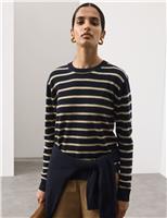 Pure Cashmere Striped Crew Neck Jumper