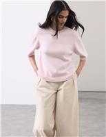 Merino Wool Rich Knitted Top with Cashmere