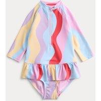 M&S Wave Print Swimsuit (2-8 Yrs) Blue